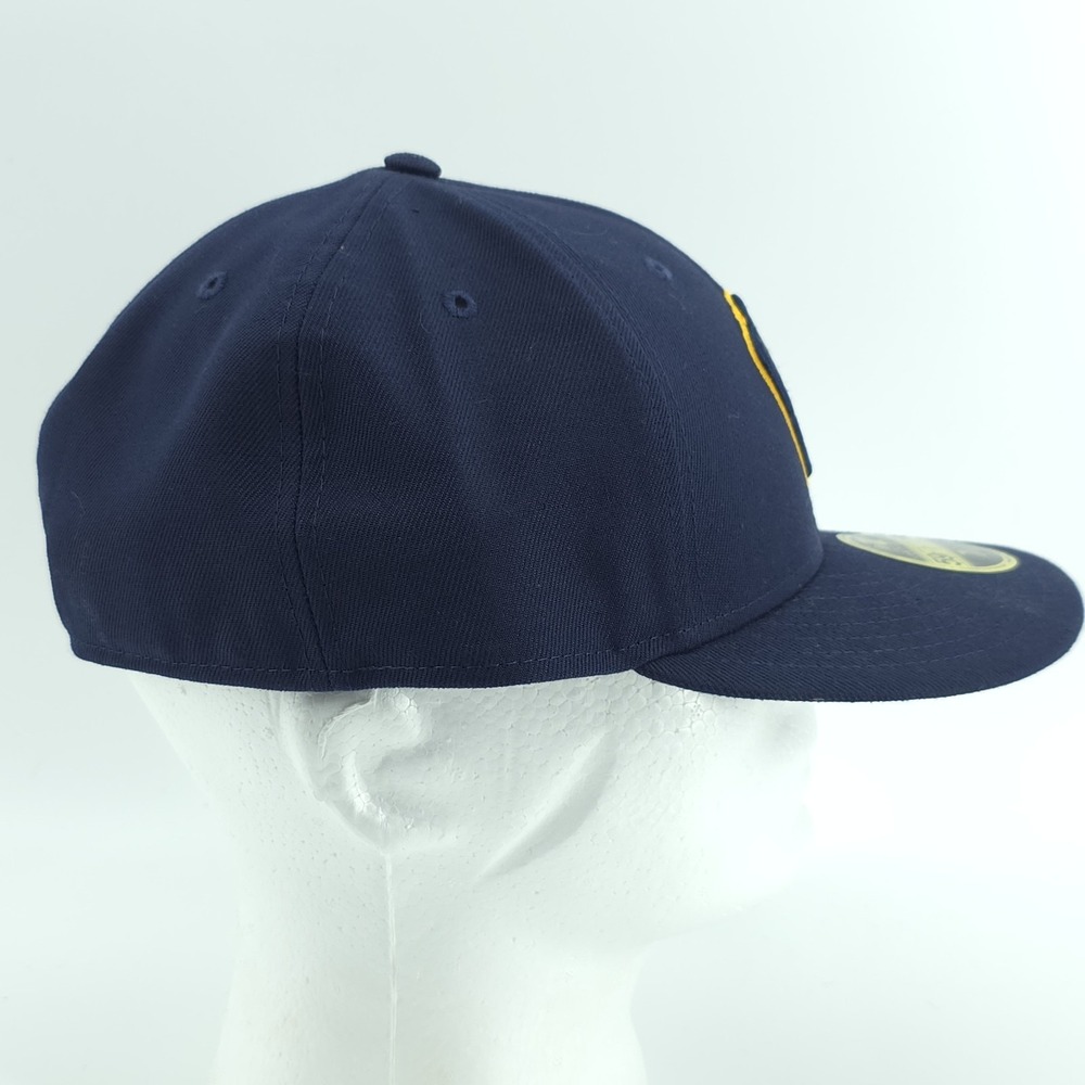 New Era 59Fifty Milwaukee Brewers Navy Blue Fitted‎  7 7/8 Low Profile Hat NEW - Picture 4 of 8